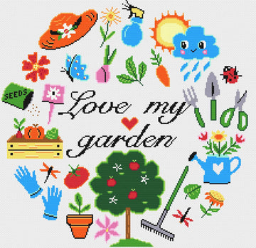 Garden cross stitch kit