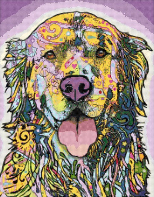 Silence is golden abstract retriever cross stitch kit - 1