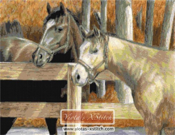 Buck's Pal horses counted cross stitch kit - 1