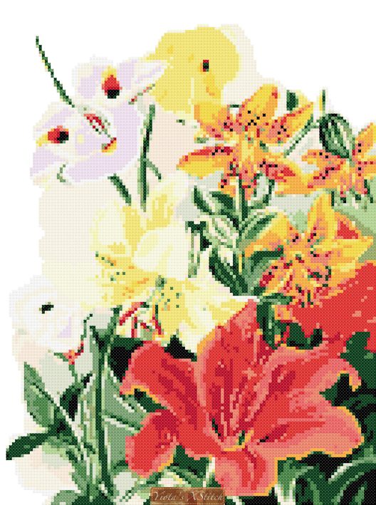 Lilies cross stitch kit - 1