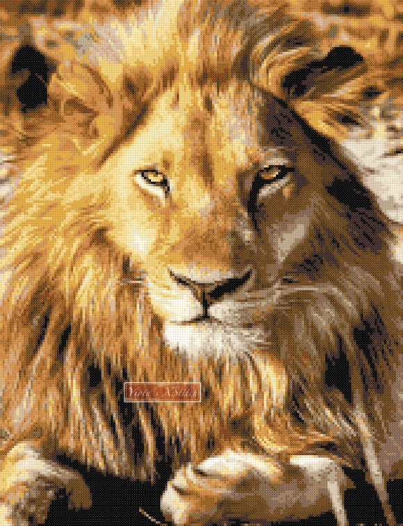 Lion cross stitch kit