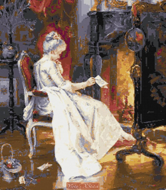 Love letter Victorian cross stitch kit