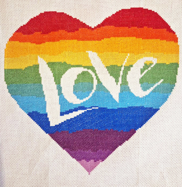 Love heart cross stitch kit - 2