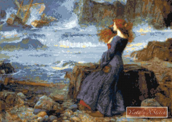 Miranda the tempest by Waterhouse counted cross stitch kit
