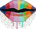Rainbow abstract lips modern cross stitch kit - 1