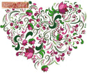 Floral heart No3 modern cross stitch kit - 2