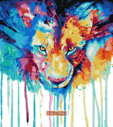 modern cross stitch kits tiger watercolor