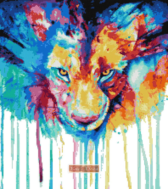 modern cross stitch kits tiger watercolor