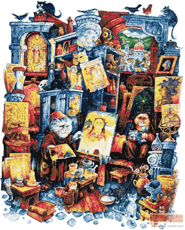 Mona cat full coverage cross stitch kit - 1