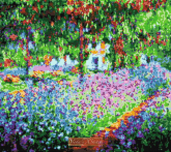Garden in Giverny Monet cross stitch kit - 1