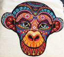Rainbow tribal monkey modern cross stitch kit-2