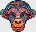 Rainbow tribal monkey modern cross stitch kit - 1