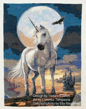 Moonlight unicorn counted cross stitch kit