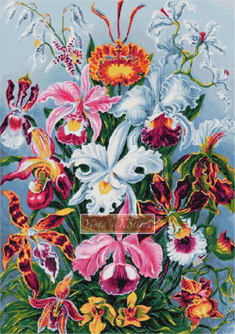 orchids cross stitch kit
