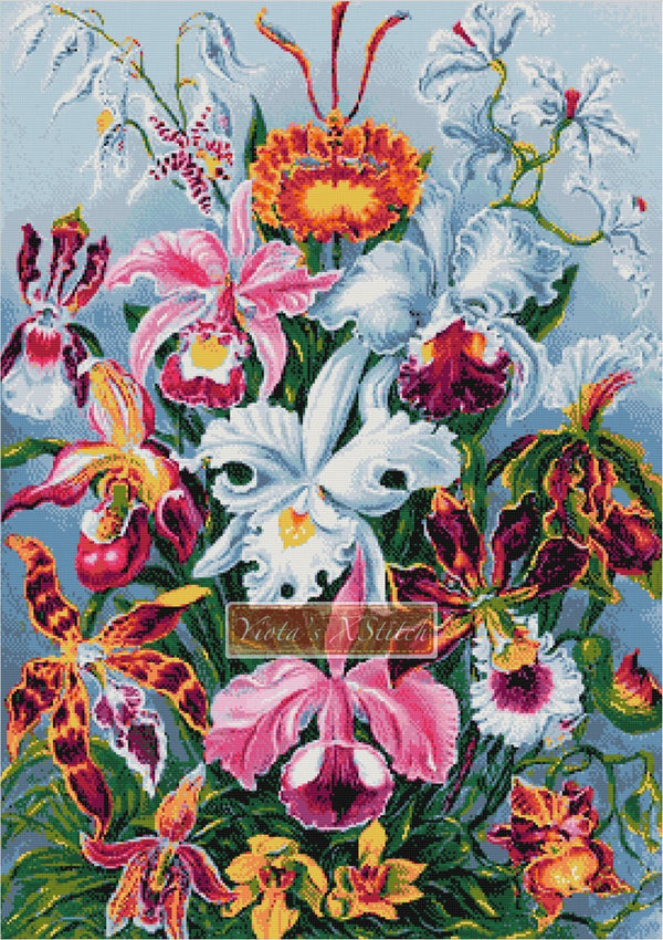 Bouquet of orchids cross stitch kit - 1