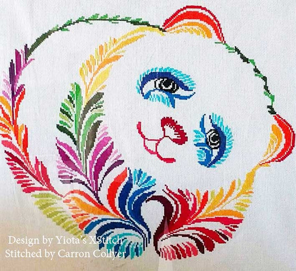 Rainbow panda modern cross stitch kit - 2