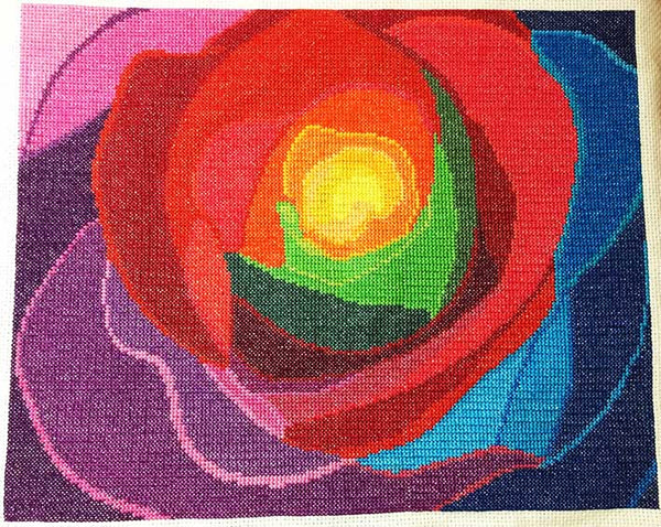 Rainbow rose cross stitch kit - 2