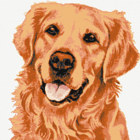 Red golden retriever counted cross stitch kit
