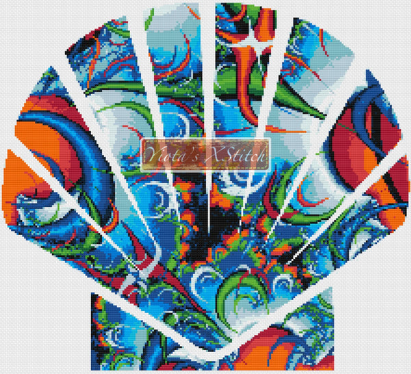 Sea shell fractal counted cross stitch kit - 1