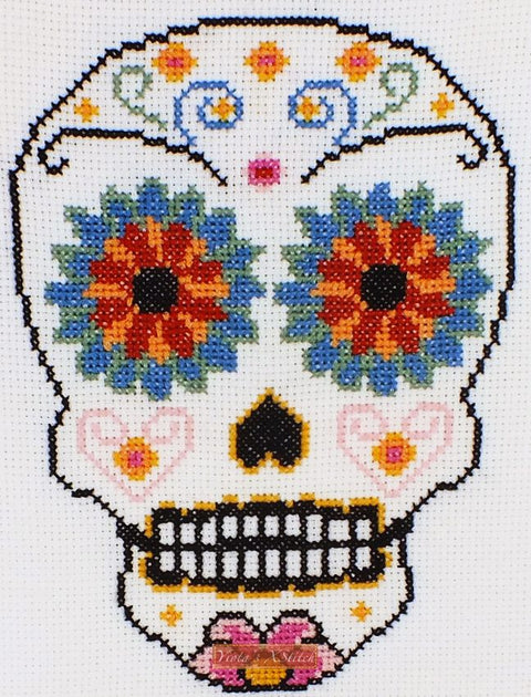 Sugar skull cross stitch kit
