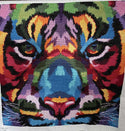 Rainbow close up tiger modern cross stitch kit - 2