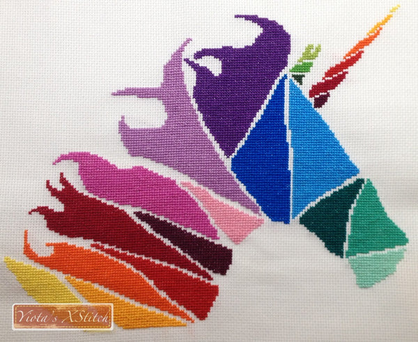 Rainbow unicorn cross stitch kit - 1