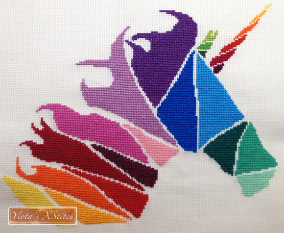 Unicorn cross stitch modern cross stitch kit