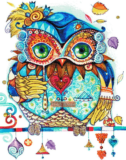 modern cross stitch kit Venice owl