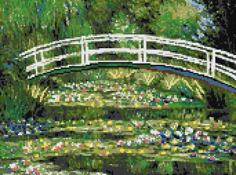 waterlilies Monet cross stitch kit