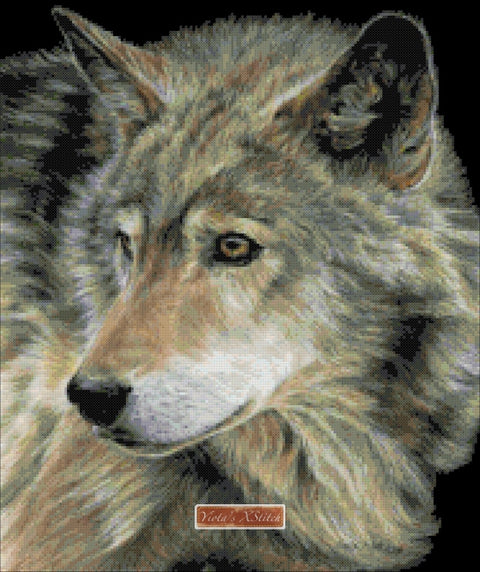 Curious eyes wolf cross stitch kit