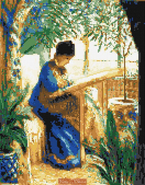 Woman at work Monet cross stitch kit